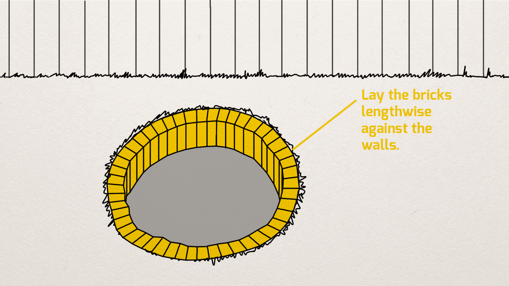 The fourth step of making a fire pit.